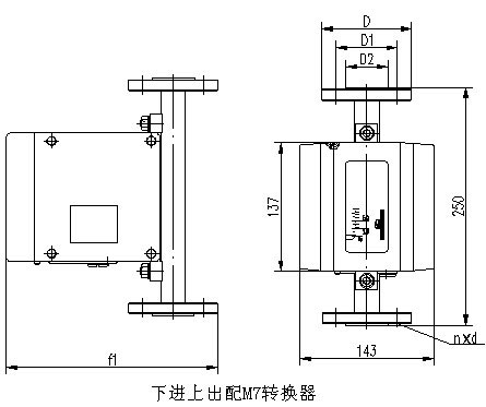 腐蝕性氣體流量計外形尺寸圖