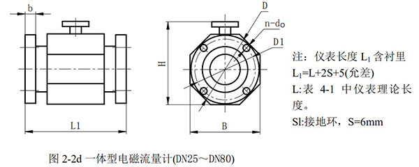 除鹽水流量計(jì)外形尺寸圖二