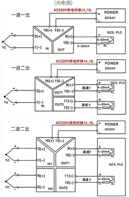 導(dǎo)軌式溫度變送器接線圖